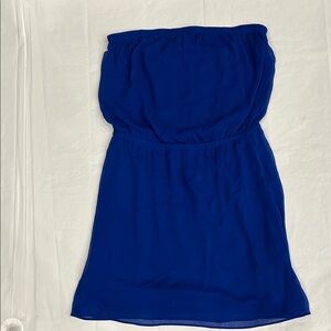 Express Cobalt Blue Strapless Dress